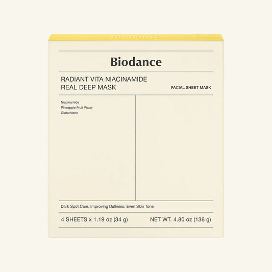 [BIODANCE] Yellow Radiant Vita Niacinamide Real Deep Mask - 4ea/8ea/12ea/16ea - Lahab Beauty | لهب بيوتي