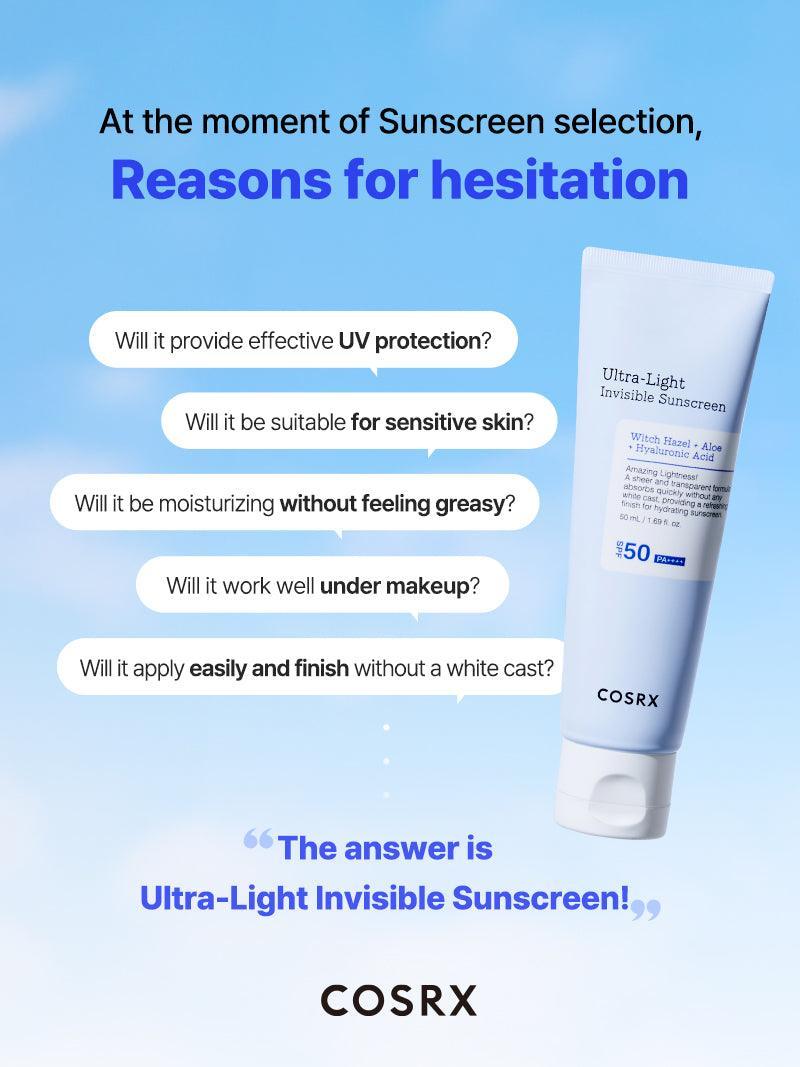 [COSRX] Ultra Light Invisible Sunscreen 50ml - Lahab Beauty | لهب بيوتي