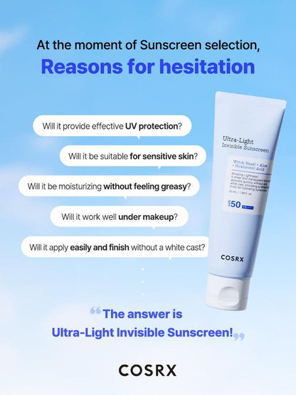 [COSRX] Ultra Light Invisible Sunscreen 50ml - Lahab Beauty | لهب بيوتي