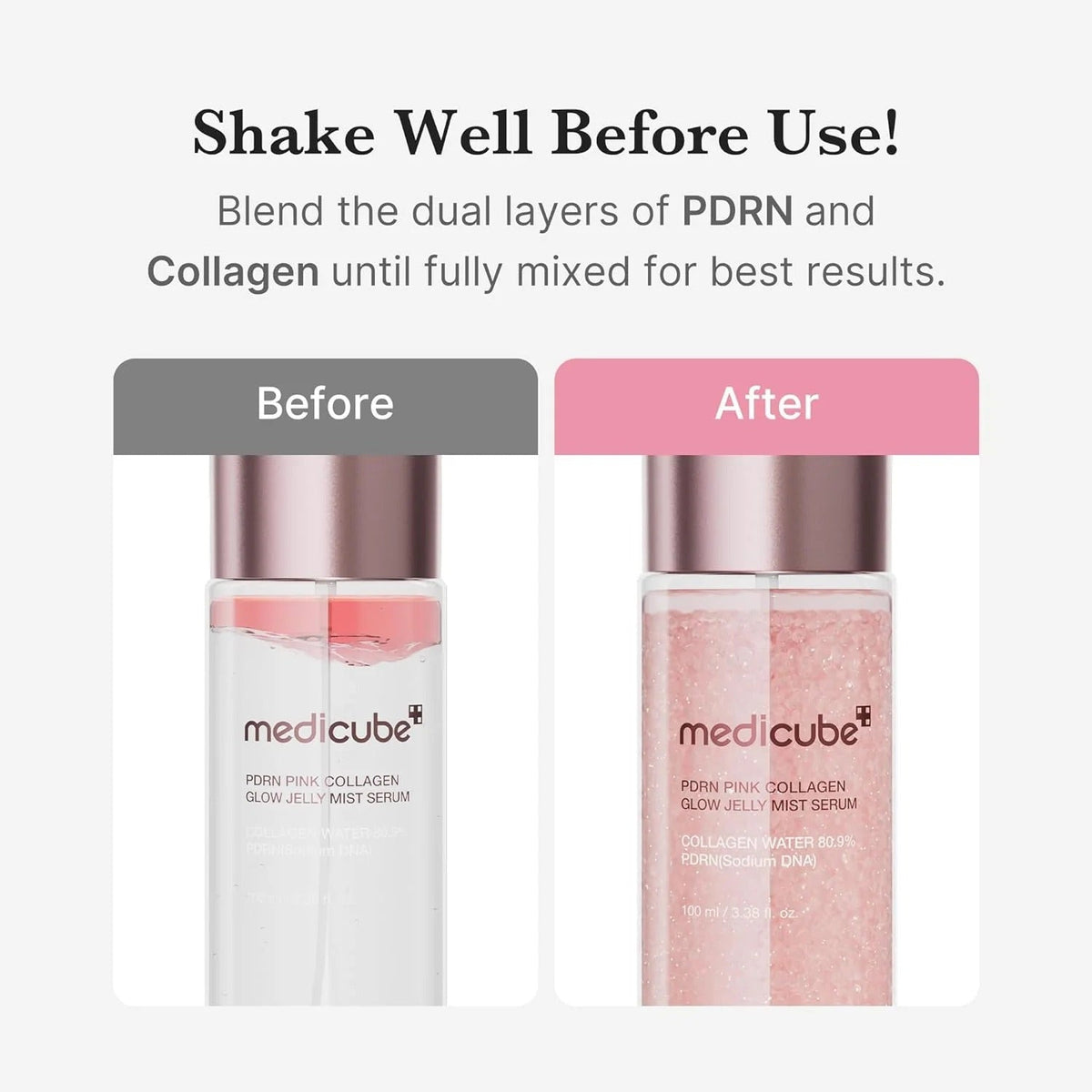 Medicube PDRN Pink Collagen Glow Jelly Mist Serum - 100ml - Lahab Beauty | لهب بيوتي