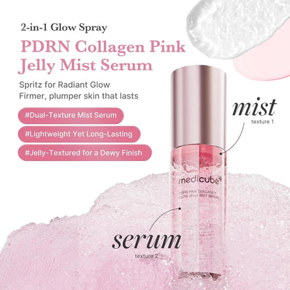 Medicube PDRN Pink Collagen Glow Jelly Mist Serum - 100ml - Lahab Beauty | لهب بيوتي