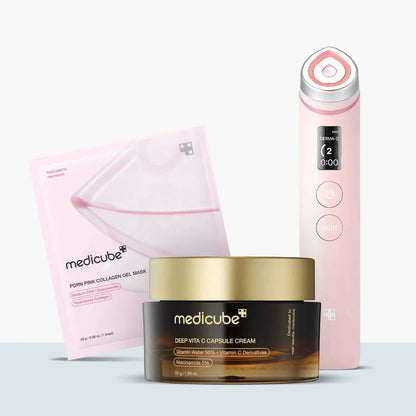 Medicube AGE-R Booster Pro Pink + Vita C Capsule Cream Set - Lahab Beauty | لهب بيوتي