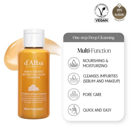 d’Alba White Truffle Return Oil Cream Cleanser (65ml) - Lahab Beauty | لهب بيوتي