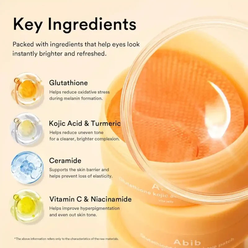 ABIB Glutathione Kojic Acid Eye Patch Vita Jelly (90g / 60 Patches) - Lahab Beauty | لهب بيوتي