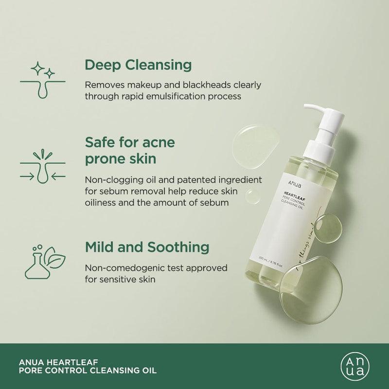 [Anua] Heartleaf Pore Control Cleansing Oil 200ml - Lahab Beauty | لهب بيوتي