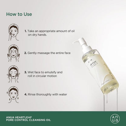 [Anua] Heartleaf Pore Control Cleansing Oil 200ml - Lahab Beauty | لهب بيوتي