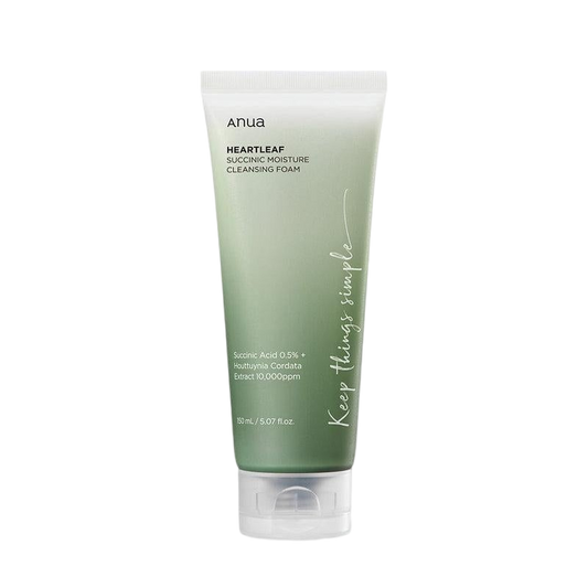 [Anua] Heartleaf Succinic Moisture Cleansing Foam 150ml - Lahab Beauty | لهب بيوتي