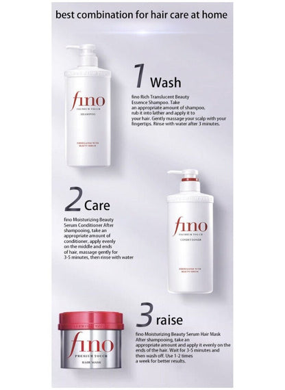 Complete Fino Haircare Set ✨ Hair Shampoo, Conditioner and Hair Mask - Lahab Beauty | لهب بيوتي