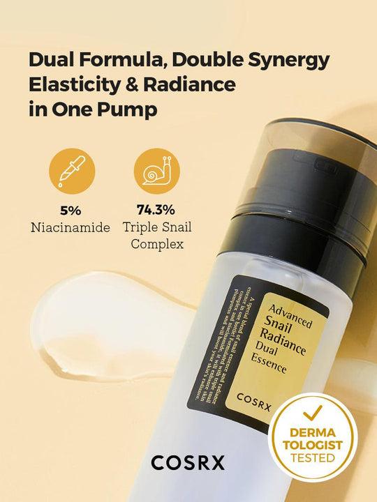 [Cosrx] Advanced Snail Radiance Dual Essence – Double the Power, Double the Glow 80ml - Lahab Beauty | لهب بيوتي