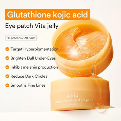 ABIB Glutathione Kojic Acid Eye Patch Vita Jelly (90g / 60 Patches) - Lahab Beauty | لهب بيوتي