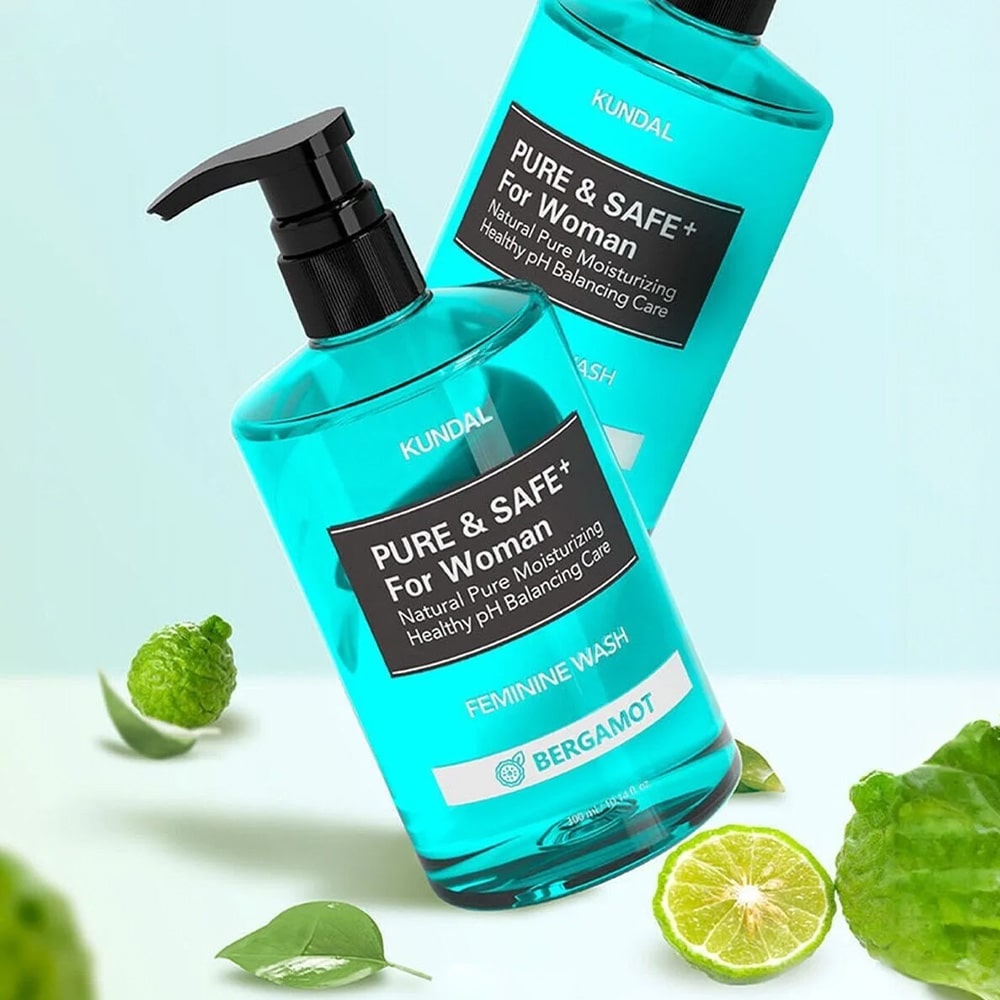 KUNDAL Pure & Safe Feminine Wash Bergamot 300ml - Lahab Beauty | لهب بيوتي