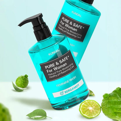 KUNDAL Pure & Safe Feminine Wash Bergamot 300ml - Lahab Beauty | لهب بيوتي