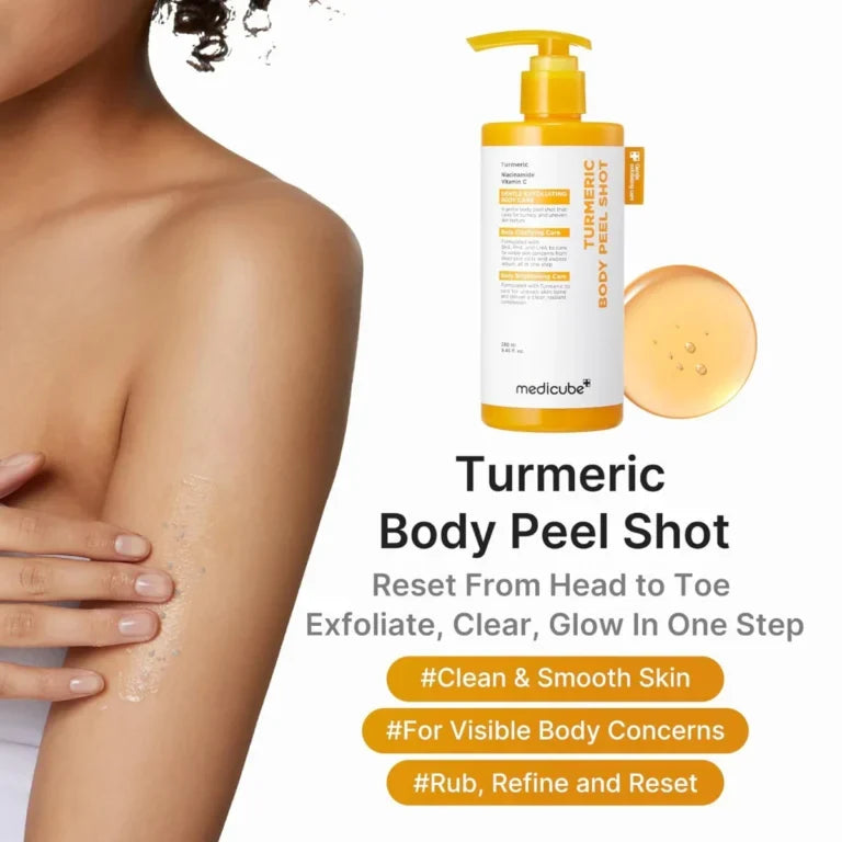 Medicube Kojic Acid Turmeric Body Peel Shot 280ml - Lahab Beauty | لهب بيوتي
