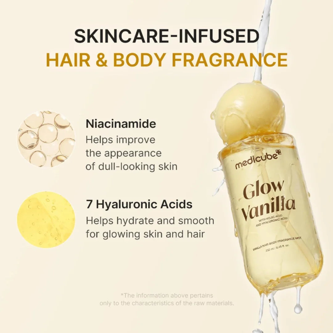 Medicube Glow Vanilla Hair & Body Fragrance Mist (250ml) - Lahab Beauty | لهب بيوتي