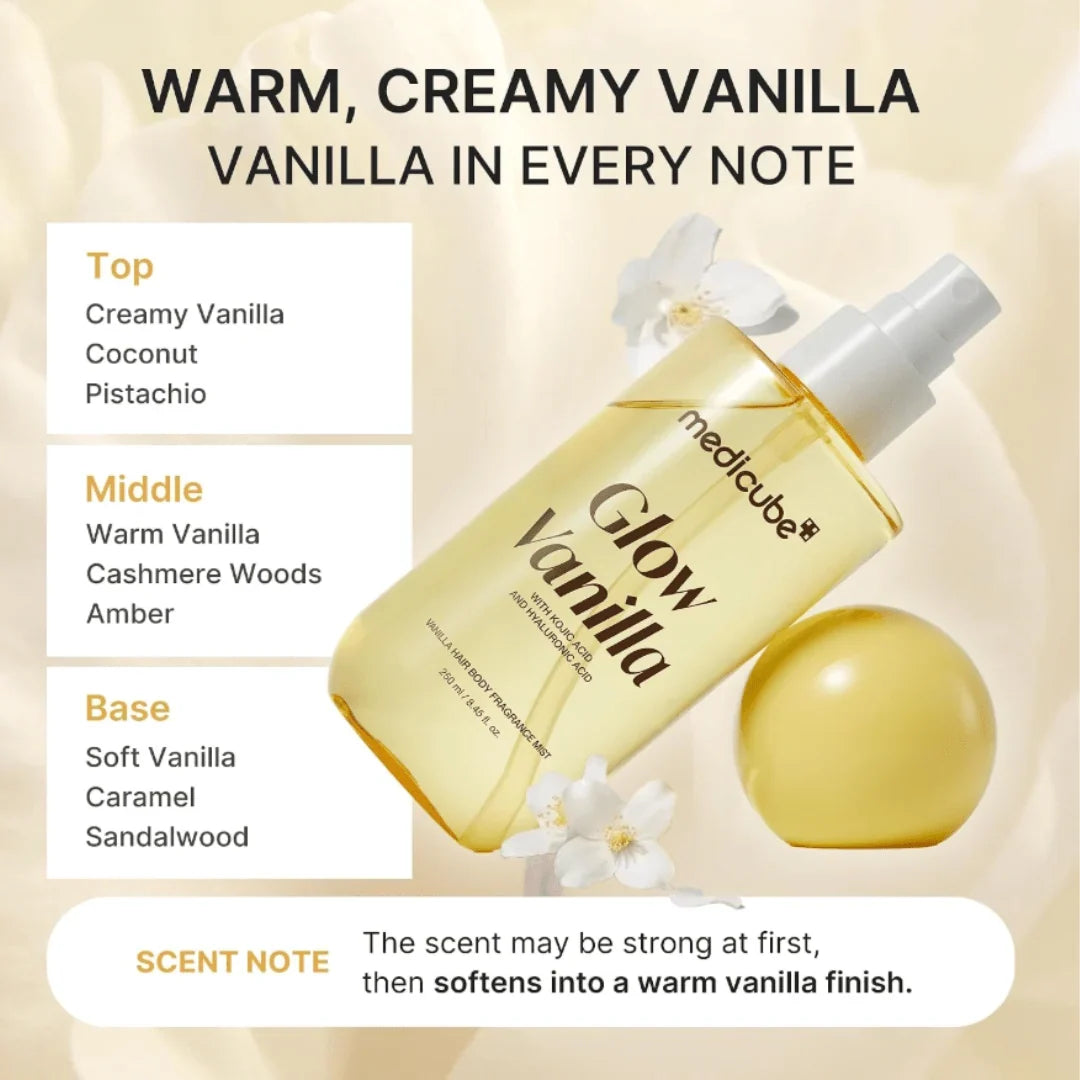 Medicube Glow Vanilla Hair & Body Fragrance Mist (250ml) - Lahab Beauty | لهب بيوتي
